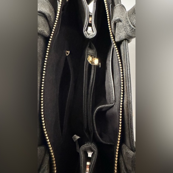 MoDA-NewYork Faux Leather Gray Handbag with Double Handles & Shoulder Strap - Picture 5 of 6